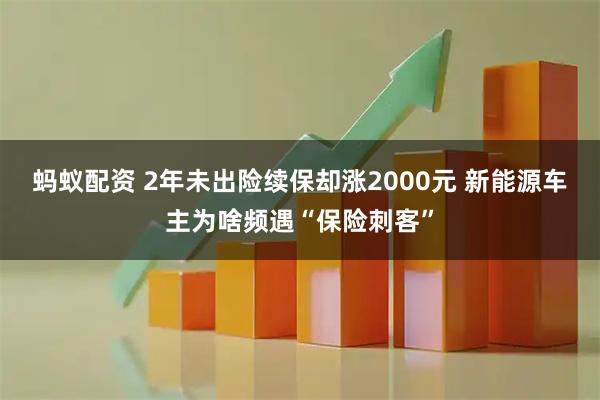 蚂蚁配资 2年未出险续保却涨2000元 新能源车主为啥频遇“保险刺客”